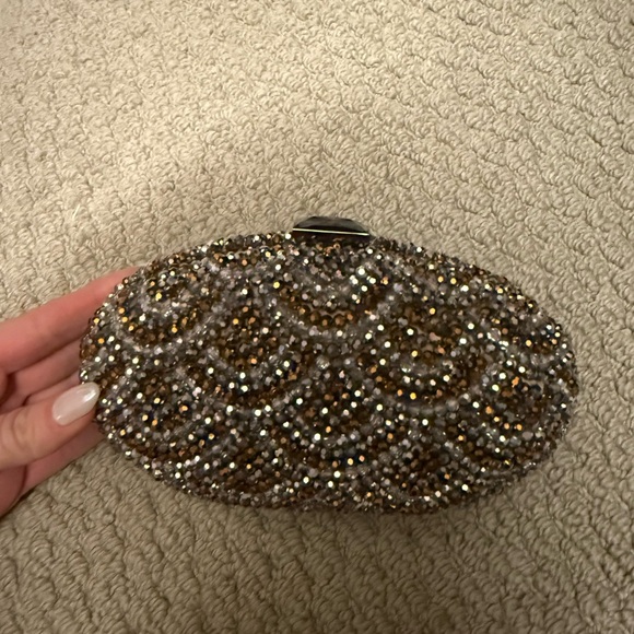 Sondra Roberts Handbags - Sondra Roberts Beaded Clutch - Gold and Silver